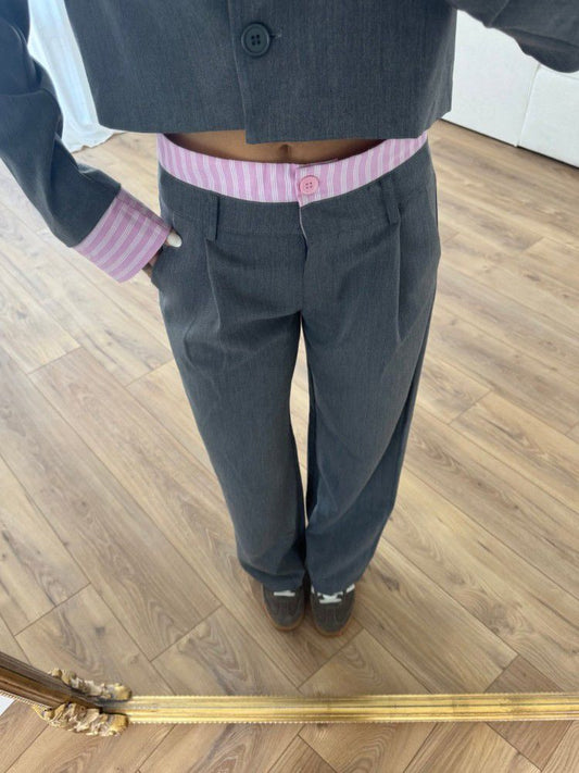 Straight Pants - Overhemd Detail