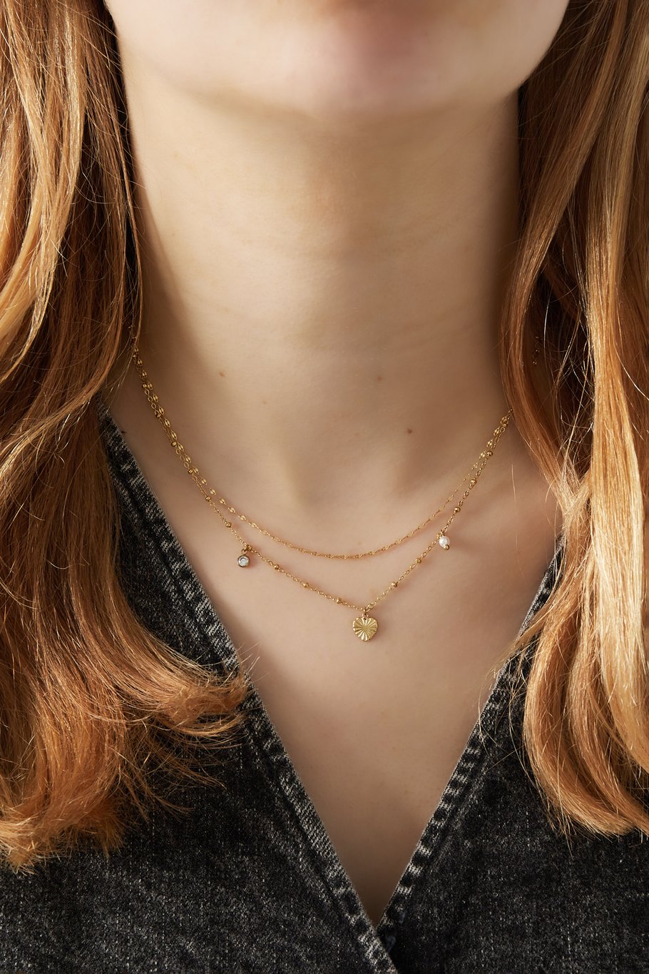 Ketting met hartje, parel en diamantje, perfect om liefde en stijl te combineren in één sieraad